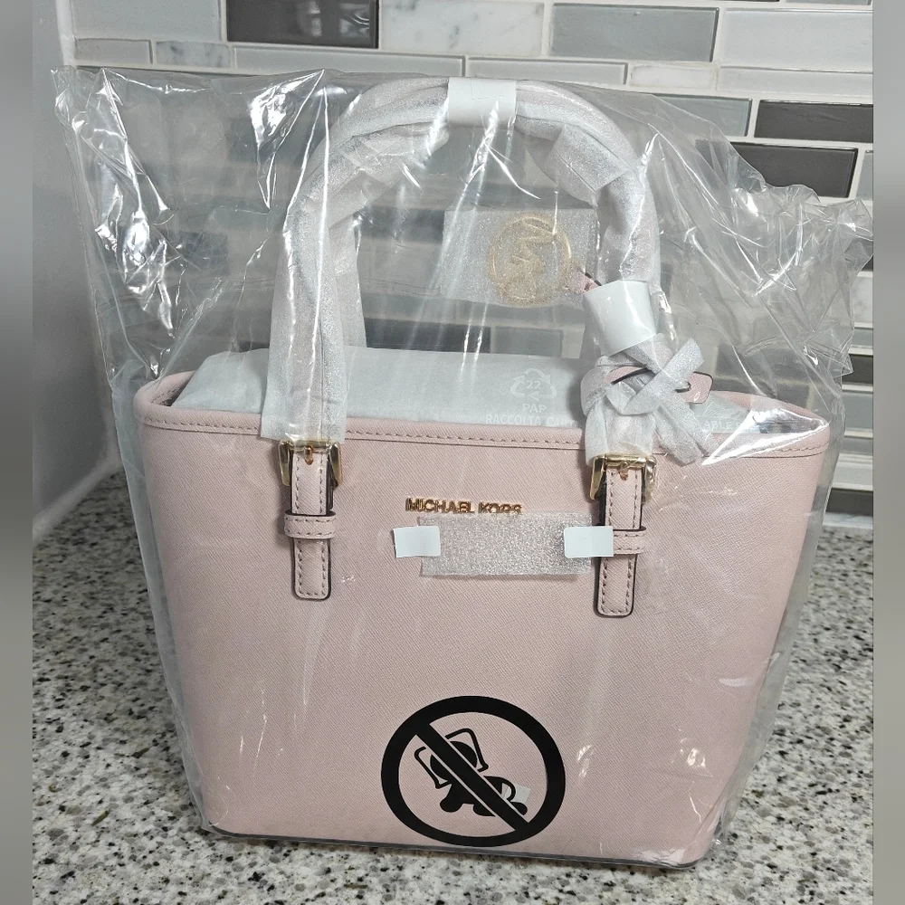 Michael kors Jet Set Travel Extra-Small Saffiano Leather Top-Zip Tote Bag (Powde - Picture 2 of 9